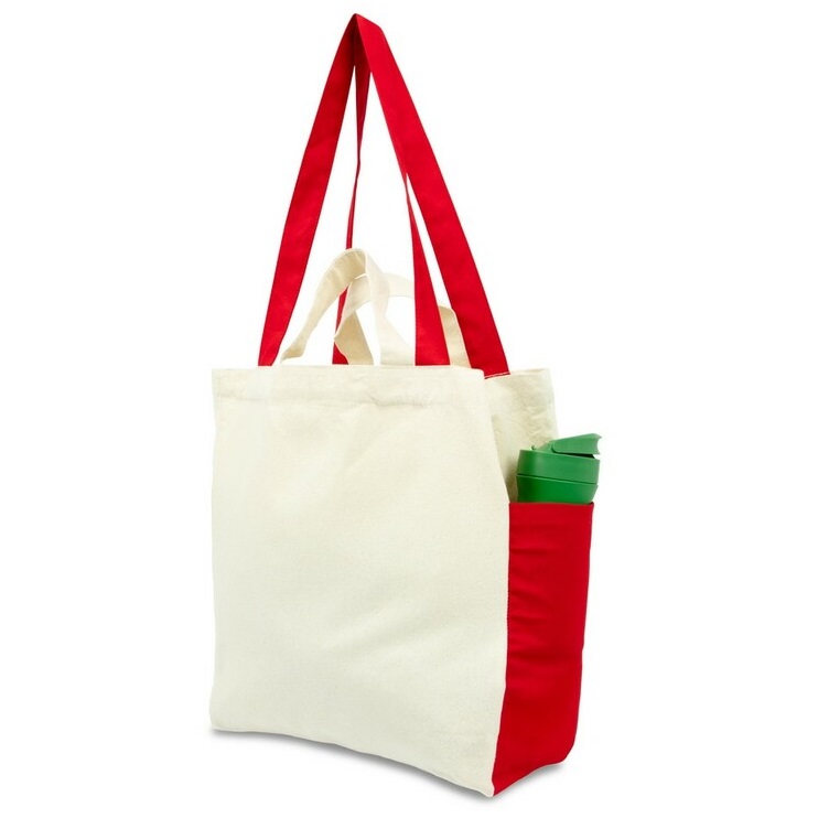 Cotton Bag with a Sewn-in Bottom and Side Pockets for Printing
